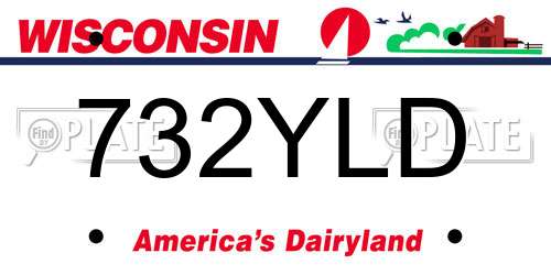732YLD Wisconsin License Plate