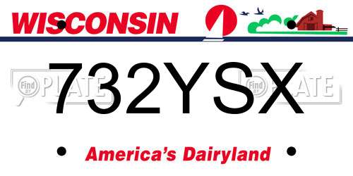 732YSX Wisconsin License Plate