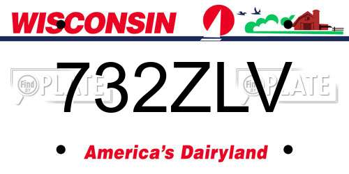 732ZLV Wisconsin License Plate