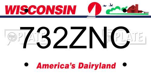 732ZNC Wisconsin License Plate