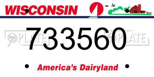 733560 Wisconsin License Plate