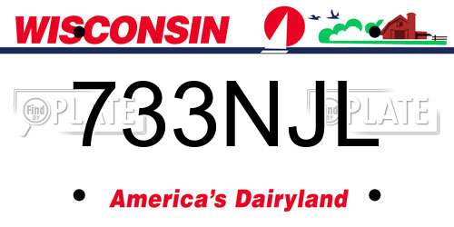 733NJL Wisconsin License Plate