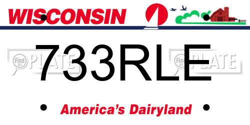 733RLE Wisconsin License Plate