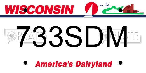 733SDM Wisconsin License Plate