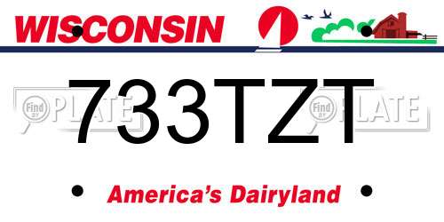 733TZT Wisconsin License Plate