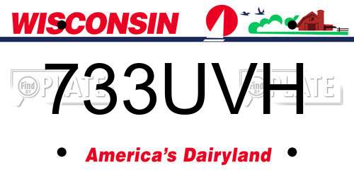 733UVH Wisconsin License Plate