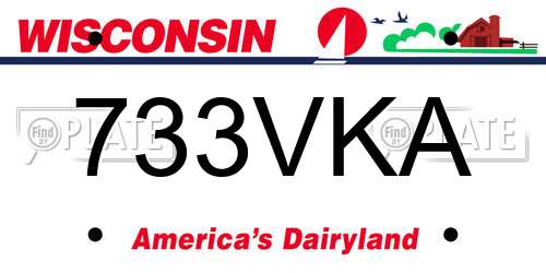 733VKA Wisconsin License Plate