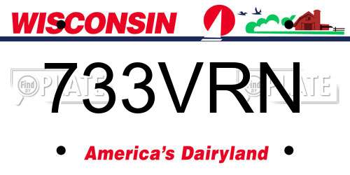733VRN Wisconsin License Plate