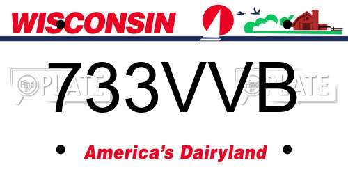 733VVB Wisconsin License Plate