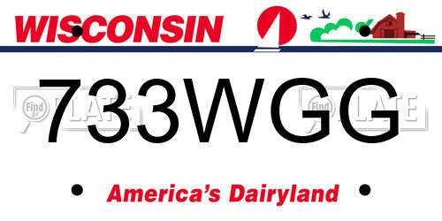 733WGG Wisconsin License Plate