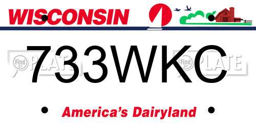 733WKC Wisconsin License Plate