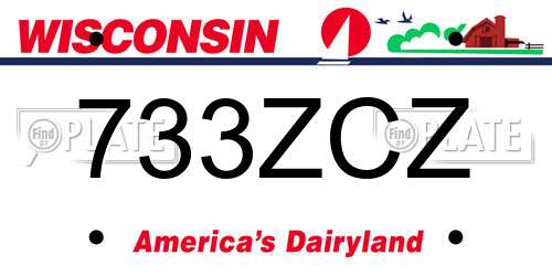733ZCZ Wisconsin License Plate