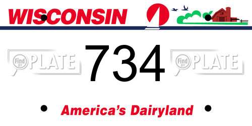 734 Wisconsin License Plate