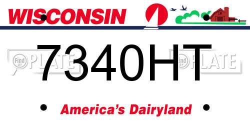 7340HT Wisconsin License Plate