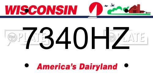7340HZ Wisconsin License Plate