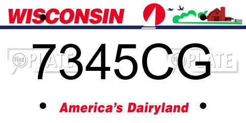 7345CG Wisconsin License Plate