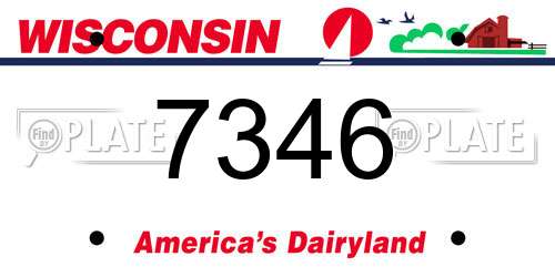 7346 Wisconsin License Plate