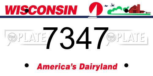 7347 Wisconsin License Plate