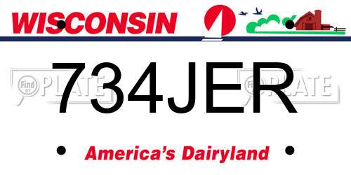 734JER Wisconsin License Plate