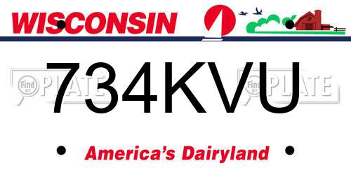 734KVU Wisconsin License Plate