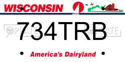 734TRB Wisconsin License Plate
