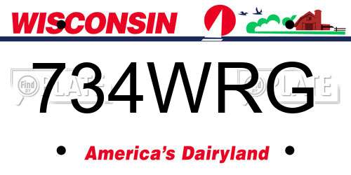 734WRG Wisconsin License Plate