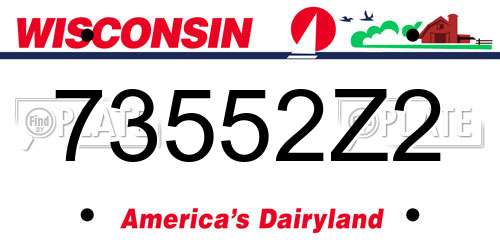 73552Z2 Wisconsin License Plate