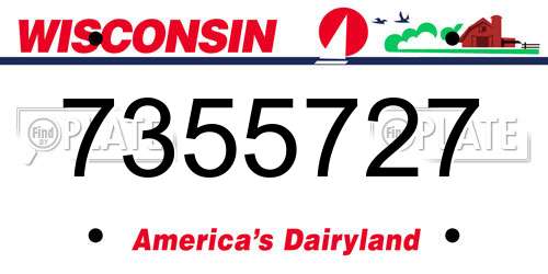 7355727 Wisconsin License Plate