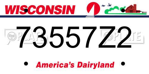 73557Z2 Wisconsin License Plate