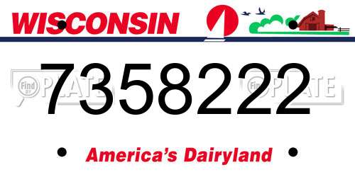 7358222 Wisconsin License Plate