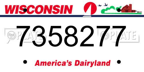 7358277 Wisconsin License Plate