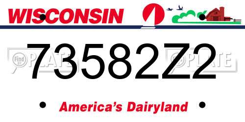73582Z2 Wisconsin License Plate