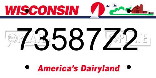 73587Z2 Wisconsin License Plate