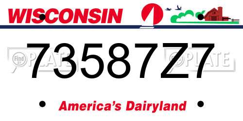 73587Z7 Wisconsin License Plate