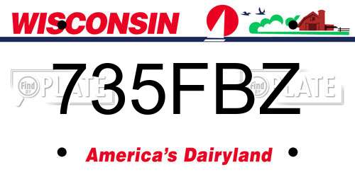 735FBZ Wisconsin License Plate