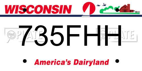 735FHH Wisconsin License Plate