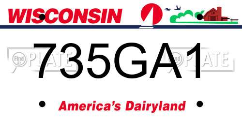 735GA1 Wisconsin License Plate