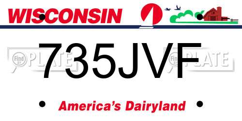 735JVF Wisconsin License Plate