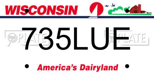 735LUE Wisconsin License Plate