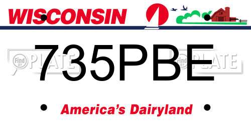 735PBE Wisconsin License Plate