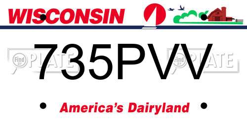 735PVV Wisconsin License Plate