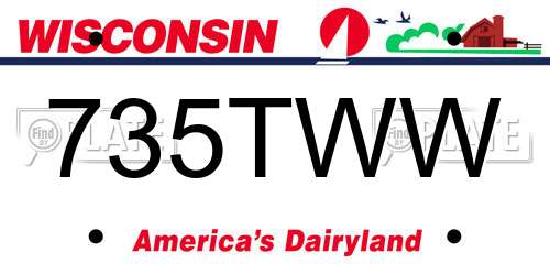 735TWW Wisconsin License Plate