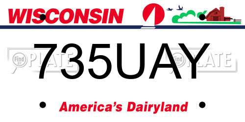 735UAY Wisconsin License Plate