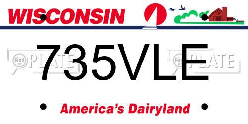 735VLE Wisconsin License Plate