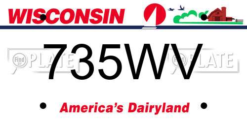735WV Wisconsin License Plate