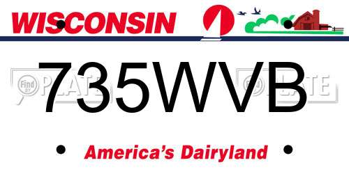 735WVB Wisconsin License Plate
