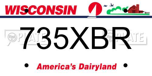735XBR Wisconsin License Plate