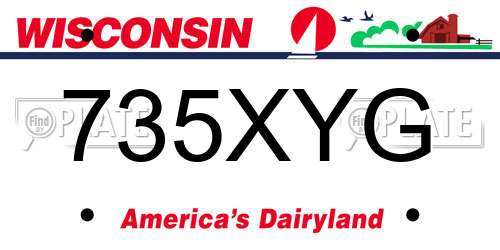 735XYG Wisconsin License Plate