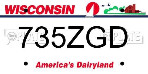 735ZGD Wisconsin License Plate