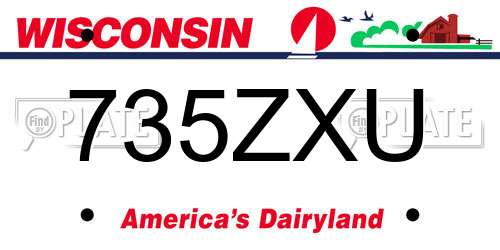 735ZXU Wisconsin License Plate
